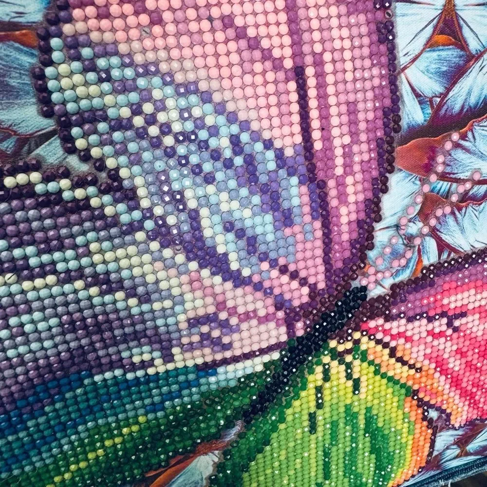 Sparkly Butterfly Colorful Beaded Handmade Throw Pillow